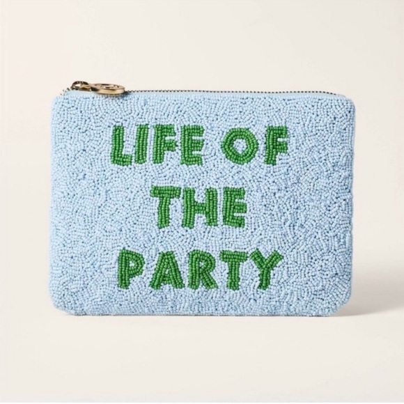 kate spade Handbags - Kate Spade New York X Target Life of the Party Beaded Clutch Blue Green Zip NEW